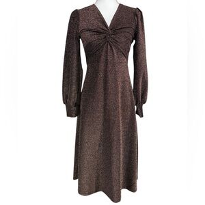 LUSH / Black & Metallic Copper Disco Dress / Small